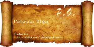 Pahocsa Olga névjegykártya