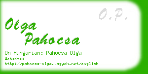 olga pahocsa business card